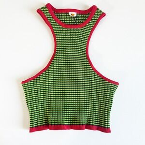 NWT Tropic Of C Crop Womens Rasta Stripe Knit Top Ribbed Racerback Cropped Tank
